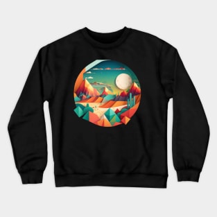 Geometric Landscape Crewneck Sweatshirt